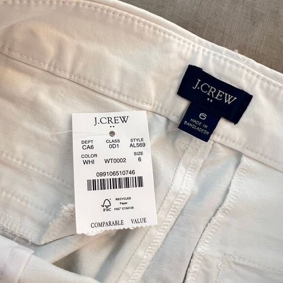 J crew NWT 9" Frankie bermuda chino short in white size 6 - Picture 6 of 10